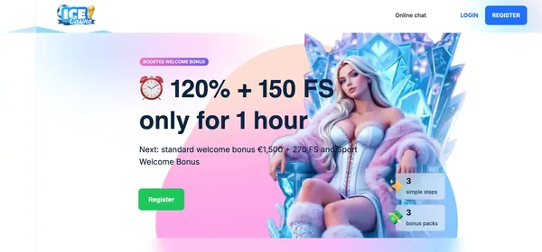 IceCasino úvodná stránka na mobile